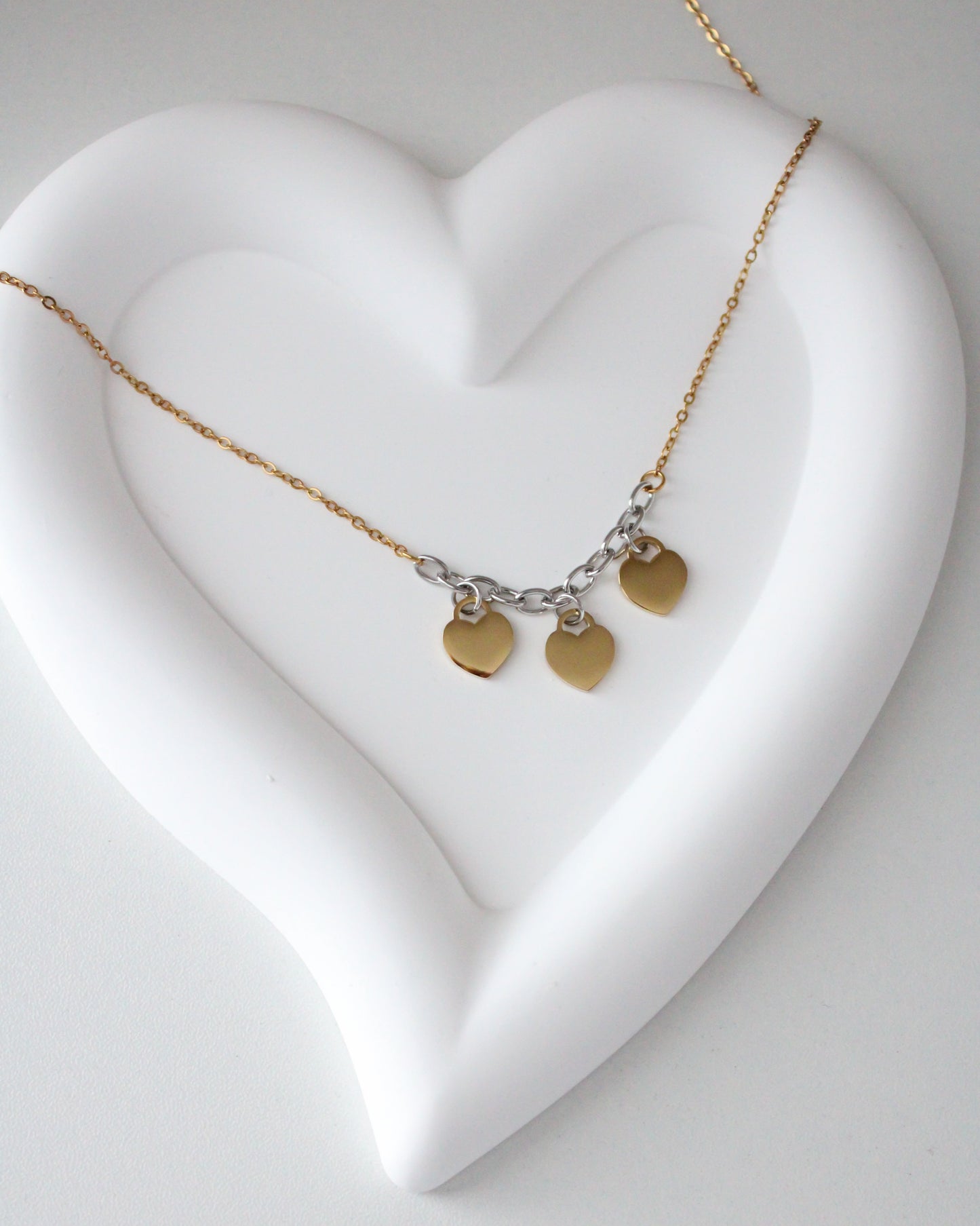 Heart Necklace Two Tones customizable