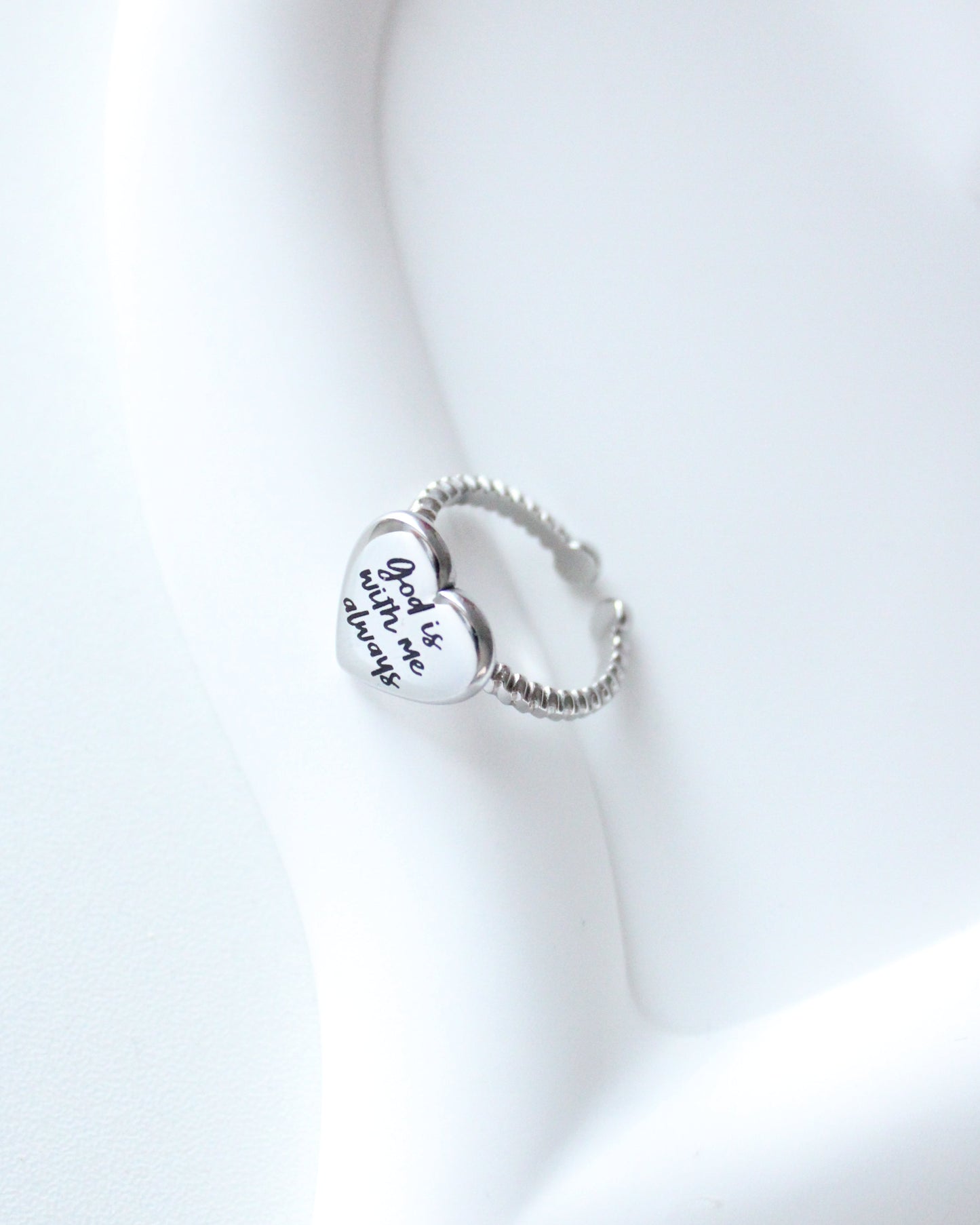 Silver "God With Me" Ring