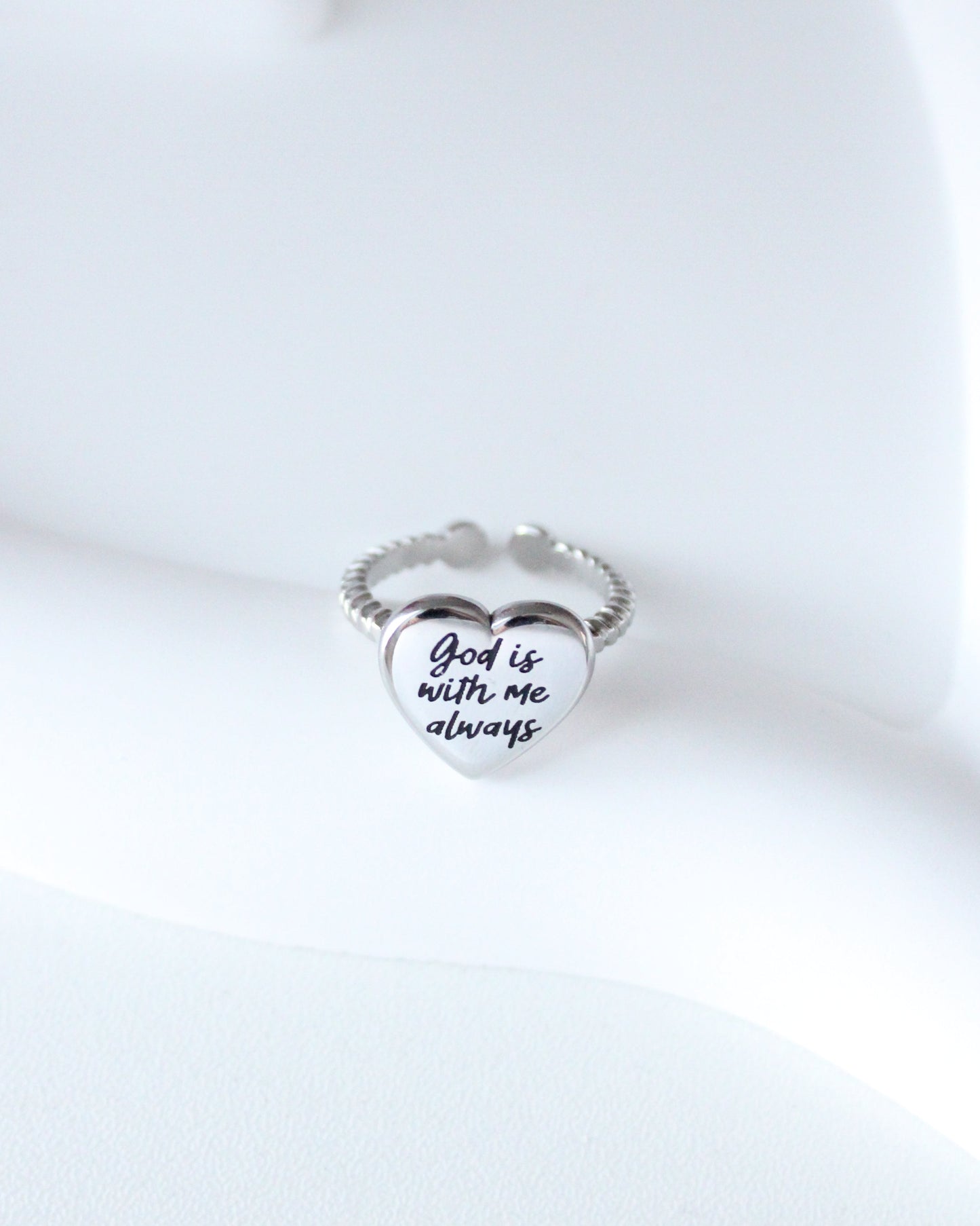 Silver "God With Me" Ring