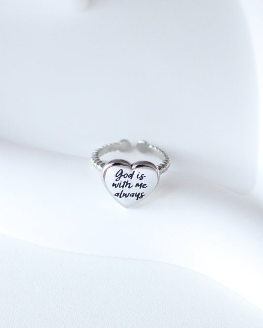 Silver "God With Me" Ring